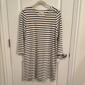 Madewell Striped Navy and Cream Dress